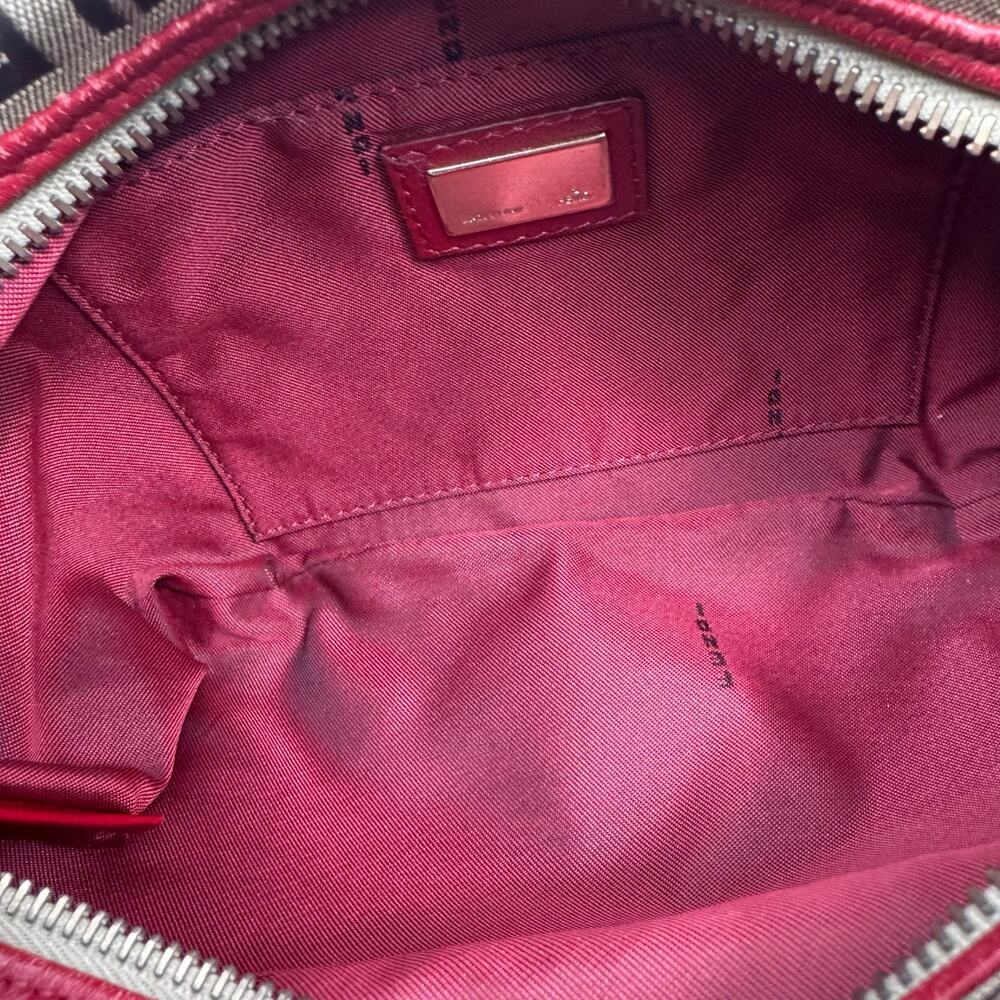 💎✨BEAUTIFUL✨💎Authentic Fendi Zucchino Canvas Leather Red and Brown - Picture 9 of 10